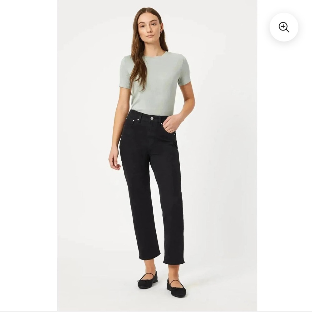 Mavi Women's New York Black Straight Leg High Rise Jeans